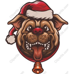 Festive Dog in Santa Hat