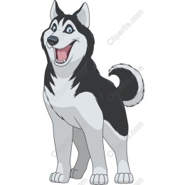 Cheerful Cartoon Husky