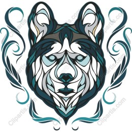 Abstract Wolf Head