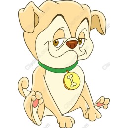 Charming Cartoon Pug