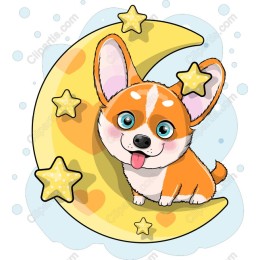 Corgi in the Moonlight