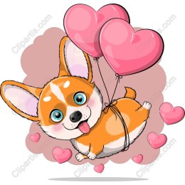 Corgi Love Balloon