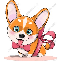 Corgi with Bow