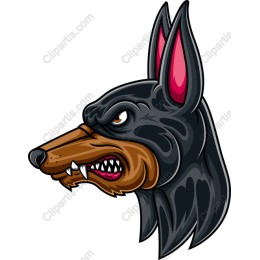 Fierce Doberman Pinscher Head