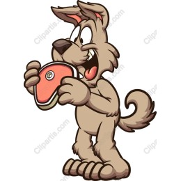 Cheerful Dog with Steak