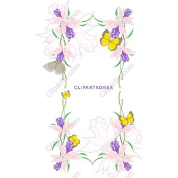 Elegant Floral Frame with Butterflies