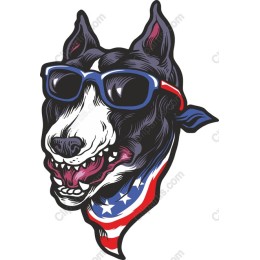 Patriotic Dog with Sunglasses