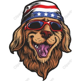 Patriotic Golden Retriever Sunglasses