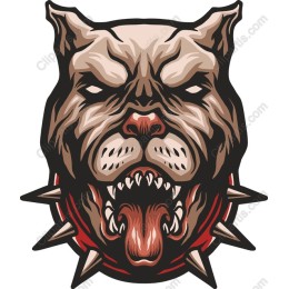 Snarling Pit Bull Head