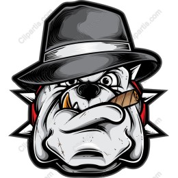Fierce Bulldog with Cigar