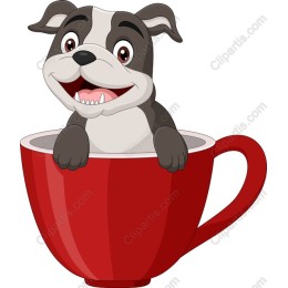 Cheerful Puppy Peeking from Coffee Cup