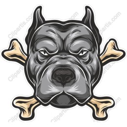Fierce Bulldog with Crossed Bones