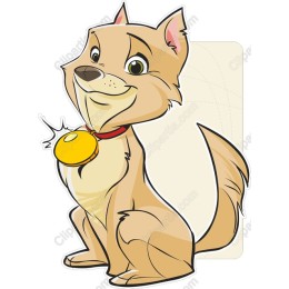 Cartoon Dog with Collar