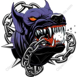 Fierce Snarling Dog Head