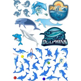 Dolphin Clipart Set - Playful in and