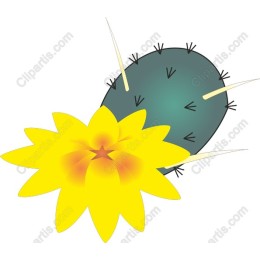 Vibrant Cactus with Yellow Flower
