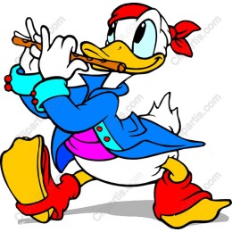 Whimsical Duck Pirate Playing Flute