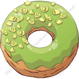 Whimsical Green Donut with Yellow Sprinkles