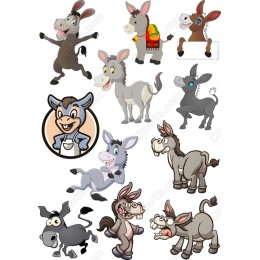Donkey Clipart Set: Playful and Collections