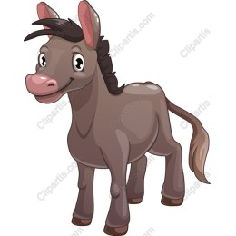 Charming Cartoon Donkey