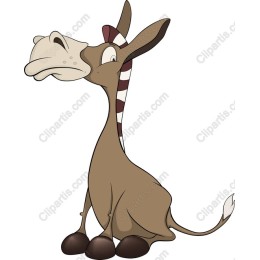 Whimsical Cartoon Donkey