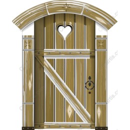 Whimsical Wooden Door with Heart Cutout