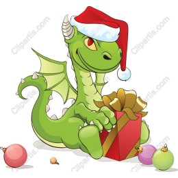 Festive Green Dragon Christmas