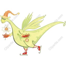 Holiday Ice Skating Dragon