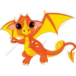 Adorable Playful Orange Dragon