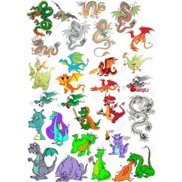 Dragon Clipart Bundle - 30 Unique