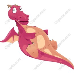Whimsical Pink Dragon Cartoon