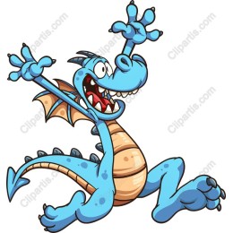 Blue Cartoon Dragon