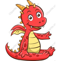 Cartoon Red Dragon