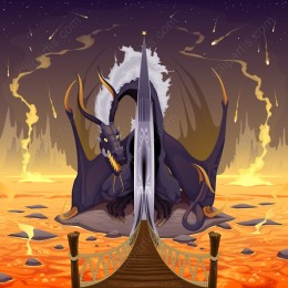 Majestic Dragon in Lava