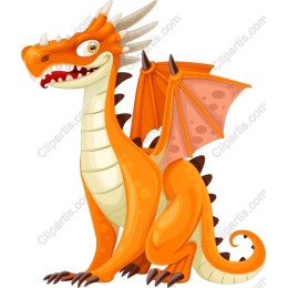 Orange Cartoon Dragon