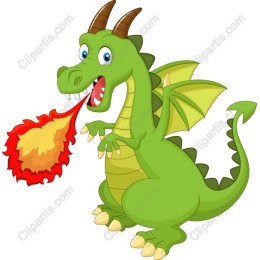 Charming Cartoon Green Dragon