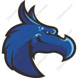 Fierce Blue Dragon Head