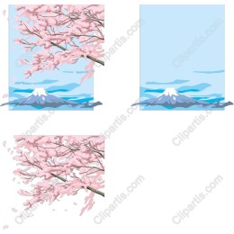 Spring Blossom Landscape Set
