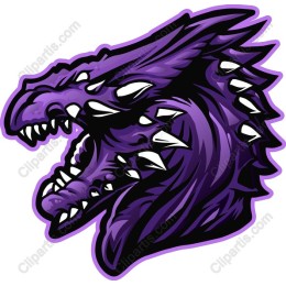 Fierce Purple Dragon Head