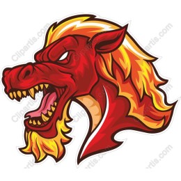 Fierce Fire-Breathing Dragon Head