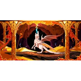 Majestic Dragon in Fiery Cave