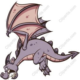 Cartoon Purple Dragon