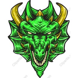 Fierce Green Dragon Head