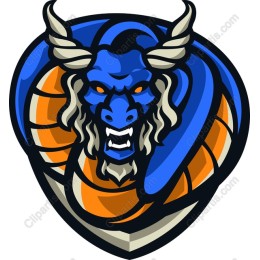 Fierce Blue Dragon and Snake
