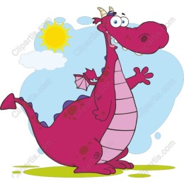 Playful Purple Cartoon Dragon