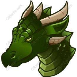 Majestic Green Dragon Head