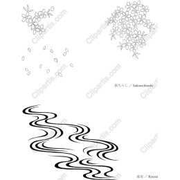 Elegant Sakura and Flowing Wave