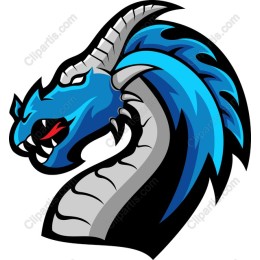 Fierce Blue Dragon Head