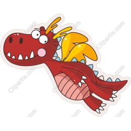 Red Dragon - Whimsical Flying Dragon
