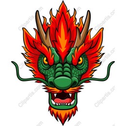 Mythical Flame Dragon Head